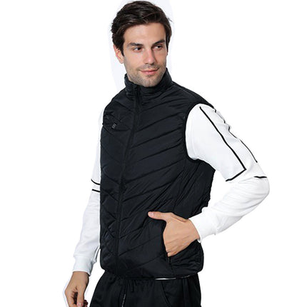 Cross-border New Single Control Zone 9 Heating Vest Winter Intelligent Constant Temperature Electric Vest USB Safe Warm Heating Clothing for Men