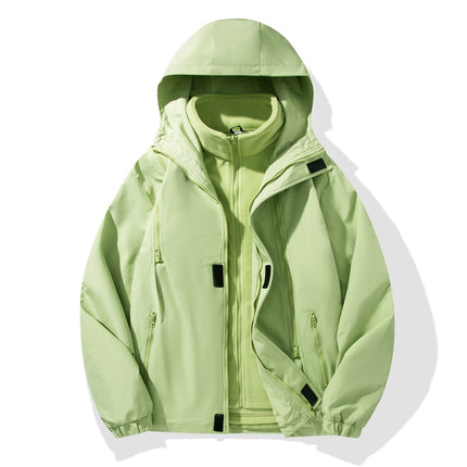 Three-In-One Couple Jacket Outdoor Single-Layer Windbreaker Jacket Men's Velvet Thickened Windproof Women's Camping Mountaineering Travel