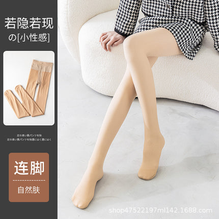 Double Layer Light Leg Artifact Water Light Socks Women's Autumn and Winter fleece-lined Thickened plus size Leggings Naked Warm Pantyhose
