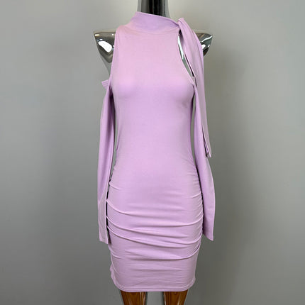 South Korea's Dongdaemun New Product Sexy Feminine Off-Shoulder Ribbon Hip Dress Hc Tight Fashion Sexy