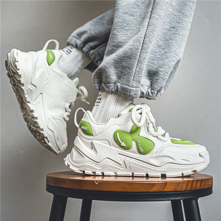 Men's Sports Shoes, Fashionable Niche Thick-Soled Casual Shoes, Korean Style Student Low-Cut Dad Shoes, Drop Shipping