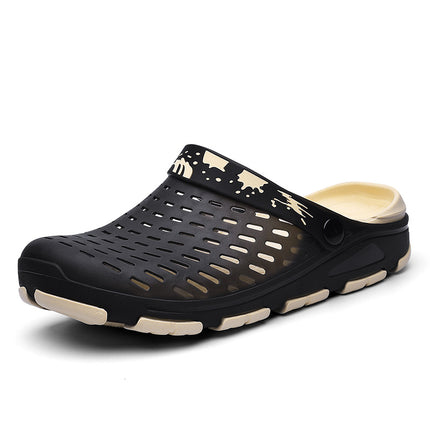 Summer Hollow Men's Clogs, Breathable Two-Wear Toe-Toe Sandals, Seaside Travel Slip-On Beach Shoes, Drop Shipping