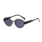 Black frame gray film [oval frame]