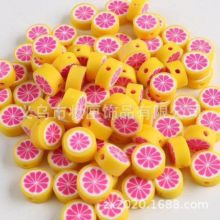 100 a pack of cross-border fruit soft pottery loose beads clay beads diy Amazon material bag accessories mobile phone