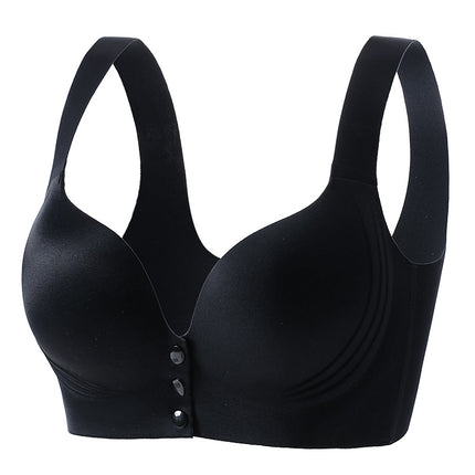 Front buckle pull-up bra seamless live generation soft support massage fixed cup plus size bra foreign trade cross-border