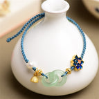 Light green interlocking blue anti-orange lotus sky blue bracelet