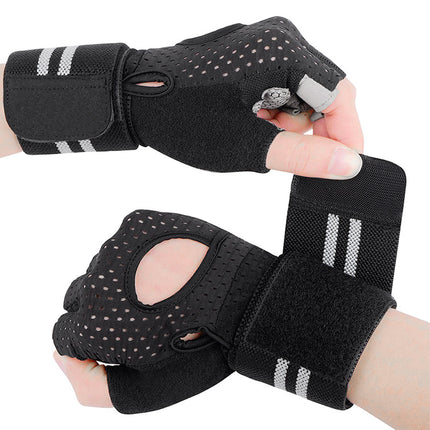 Summer Fitness Non-slip Breathable Half-finger Gloves Bicycle Riding Wear-resistant Shock-absorbing Silicone Short-finger Gloves