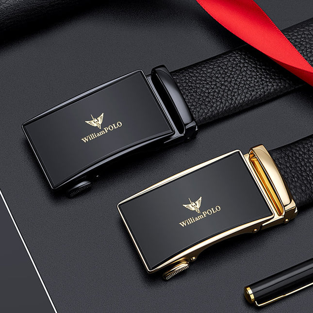 King Paul Belt Men's Top Layer Cowhide Belt Alloy Business Casual Mirror Belt Men's Daily All-match Belt