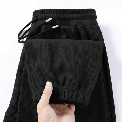 Spring and Autumn Casual Pants Loose Joggers 2024 New Men's Long Pants Trendy Waffle Straight-Leg Export Trousers