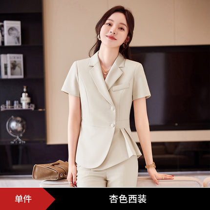 Formal wear women's suit suit fashionable elegant high-end business wear goddess style summer suit hotel front desk work clothes
