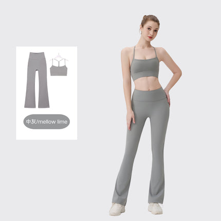[in Stock] Ld Speaker Y-Shaped Vest Set Long Sleeve Women's Slim Fit Jacket Stretchy Sports Yoga Wear