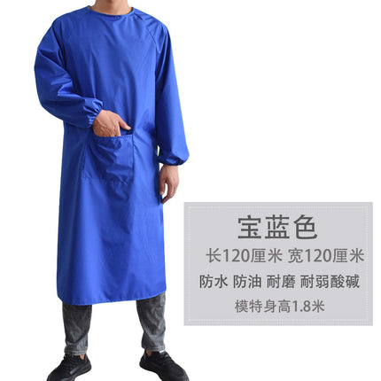 Long sleeve apron overalls oil-proof waterproof adult men's and women's overalls kitchen work work anti-dress apron wholesale