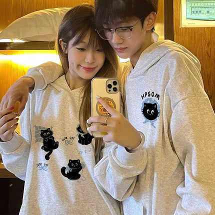 High-grade oversize Men's and Women's Top Special Couple Clothing Autumn and Winter fleece-lined Hooded Sweat Fashion Brand Class Clothes
