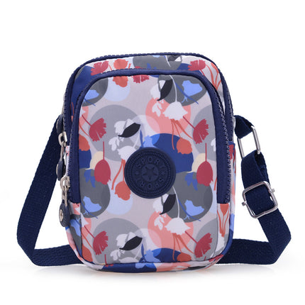 2025 New Mini Vertical Mobile Phone Bag Casual Printed Casual Crossbody Bag Oxford Easiest for Match Fashion Shoulder Women's Bag