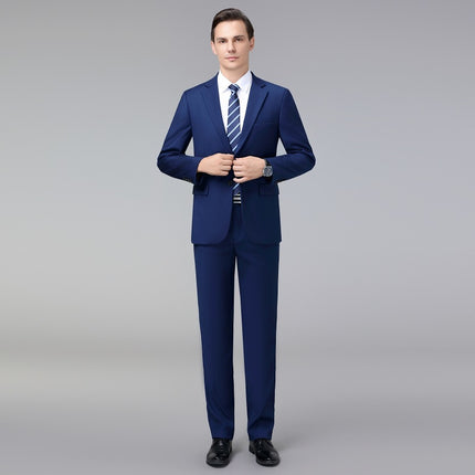 2024 Autumn and Winter Suit suit Men's Two-Piece Set Royal Blue Korean Fashion Youth Slim-Fit Wool Suit