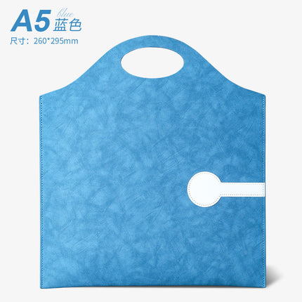 A4 Leather File Bag Handbag Custom Printable Logo Waterproof Storage Portable File Bag A4 Small Data Bag