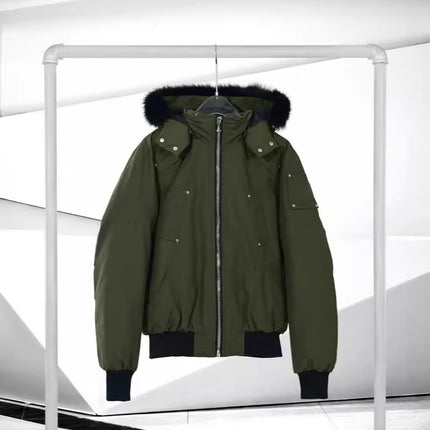 Palm Moose # 02 Scissors down Jacket Men Fox Fur Hooded Bomber down Jacke