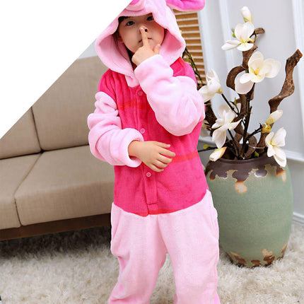 Manufacturer's Flannel Cartoon One-Piece Animal Pajamas for Children and Adults, Unicorn, Dinosaur, Pegasus Pajamas, Couple Style