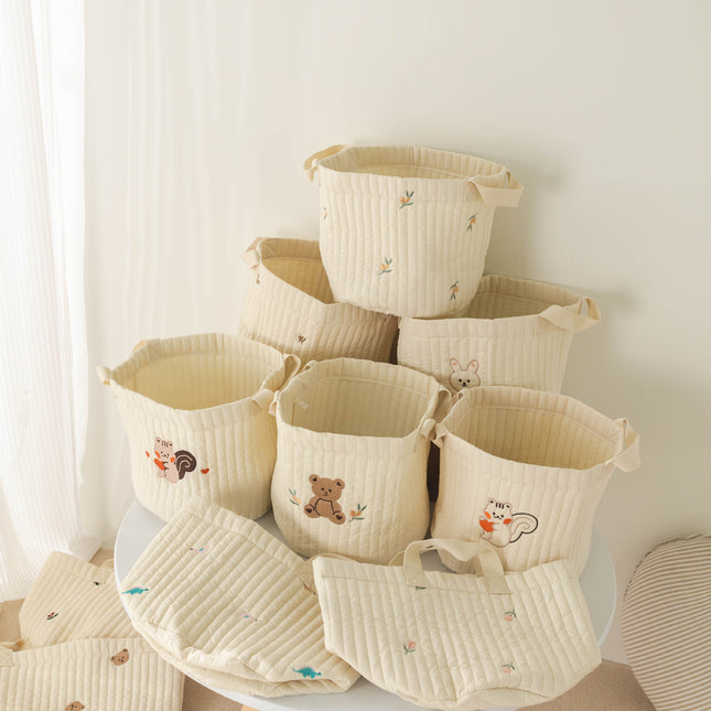 Ins Storage Basket Baby Diaper Clothes Toy Fixing Bag Bedding Storage Multi-use Storage Bag