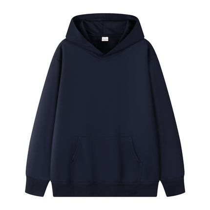 2026 New Solid Color Pullover 100% Pure Cotton 280g Terry Cloth Drop Shoulder Loose Fit Hooded Sweatshirt Couple Hoodie