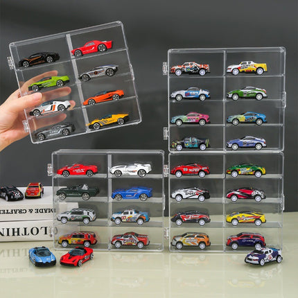 Factory Direct Sales Hot Wheels Toy Parking Space Display Rack Display Cabinet Compartment Transparent Box Car Model Storage Box