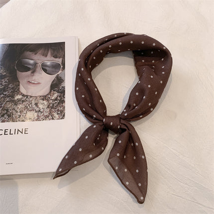 Autumn Maillard Wine Red Artistic Retro Small Square Decorative Scarf Cotton Linen Breathable Waist Flower Hair Belt
