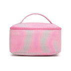 352 pink striped cosmetic bag