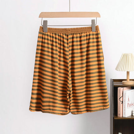 Cross-Border Summer Striped Modal Shorts Women's Home Pants Japanese-Series Loose Outer-Wearing plus size Bit Cotton Home Pants