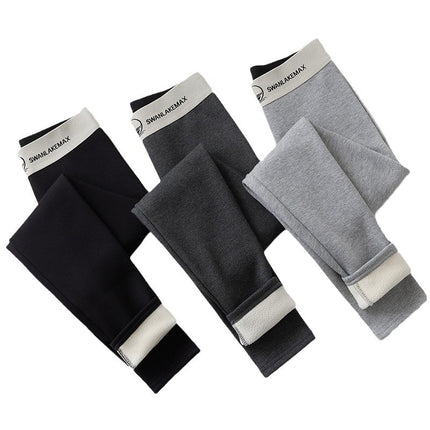 Autumn and Winter New Women's Leggings Swan Waist fleece-lined Thickened Tight Pants Warm Threaded Pants Pencil Leggings