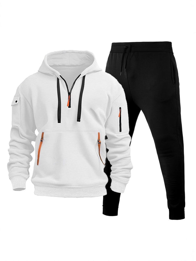 Cross-Border Autumn and Winter Men's Sweatshirt Hoodie Zipper Multi-Pocket Pullover Men's Sports and Leisure Suit