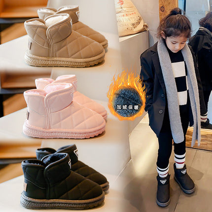 Children's Snow Boots 2025 Winter Style Boys' Fleece-Lined Thickened Short Boots Girls' Snow Cotton Toddler Baby Cotton Shoes Winter Boots