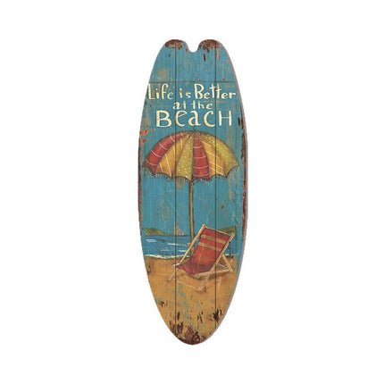 Cross-Border Surfboard Pendant Beach Leisure Wall Decoration Wooden Brand Hawaiian Party Supplies Scene Layout