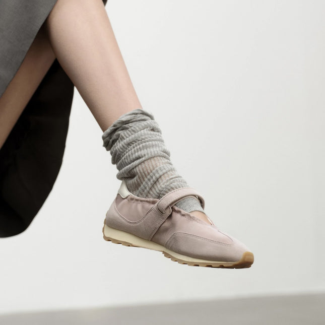 2025 New-Sports Style Shallow Mouth Mary Jane Shoes Women's Spring and Summer New Casual Round Head Thick Bottom Ballet Training Shoes