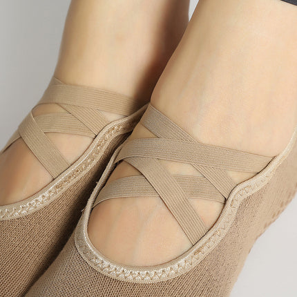Yoga Socks Non-Slip Double Cross Strap Split Finger Women's Five-Finger Socks Summer Indoor Special Floor Sports Dance Socks