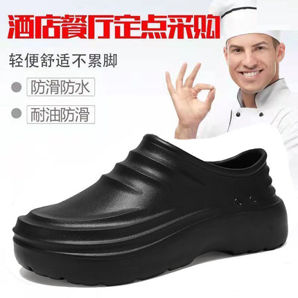 [Factory Direct Approval] Popular Chef Shoes Men's Kitchen Shoes Oil-Proof, Non-Slip, Waterproof Thick-Soled Large Size Rain Boots Work Shoes