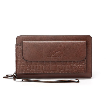 Cross-border new handbag men's business hand bag double zipper large capacity mobile phone bag men's wrist bag foreign trade wholesale