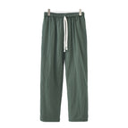 Cotton and linen dark green pants / M