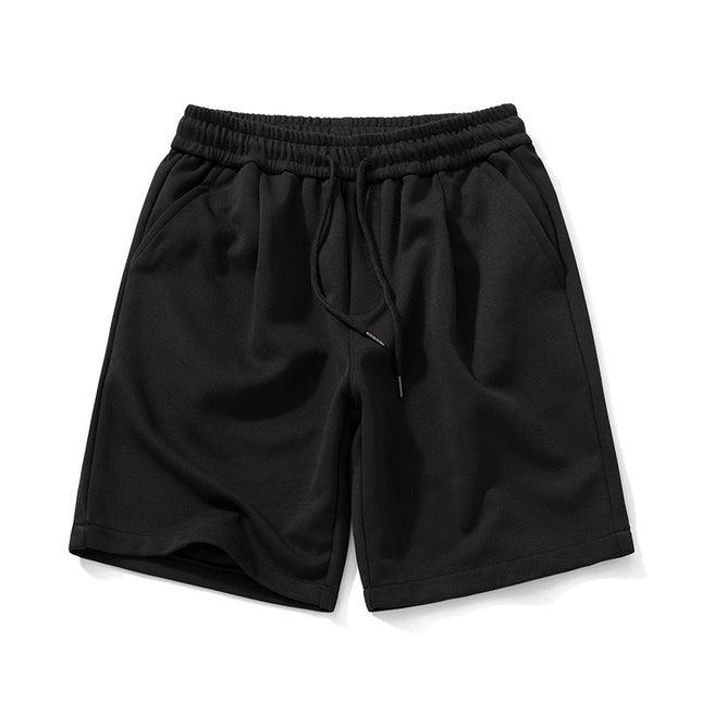 Japanese-Style Shorts for Teenagers, New Drawstring Five-Point Pants, Loose Fit, Summer Casual Sports Solid Color Quick-Dry Straight-Leg Shorts for Boys