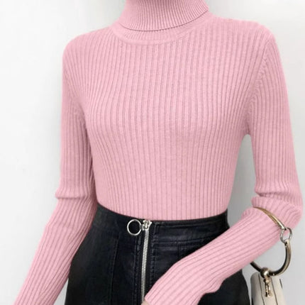 Factory direct turtleneck sweater women's autumn and winter all-match inner slim fit slim top black fashion knitted base shirt
