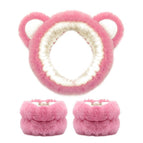 Bear pink 1 headband/2 wristbands