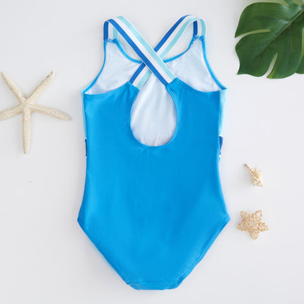 Girls 4~16 Years Old Sports Swimsuit Girls Professional Training Swimsuit Quick-Dry Swimsuit
