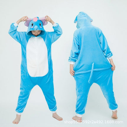 Mixed batch autumn and winter flannel cartoon one-piece pajamas home performance clothes toilet version adult home clothes pajamas