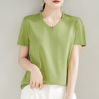 V-neck oil fruit green / S