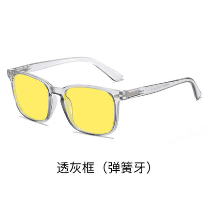 Cross-border retro night vision anti-blue light yellow men's and women's mobile phone flat lens computer competitive game eye protection glasses