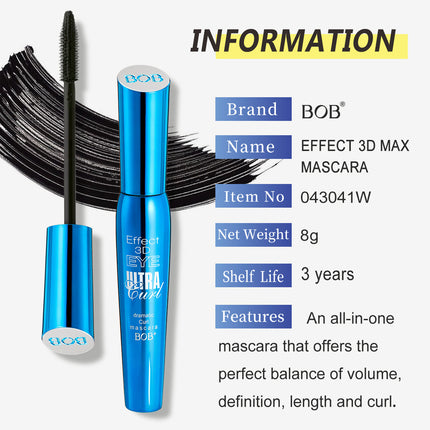 Pro 3D Fiber Lashes Rimel Mascara Makeup Ink Gel Natural Fibers Long-lasting Waterproof Eyelash Lengthening Thick Curling