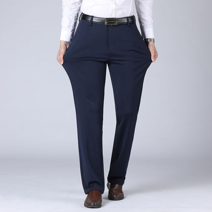 Wholesale Summer Thin Stretch Dad Middle-aged Men's Pants Loose High Waist Middle-aged Men's Casual Pants