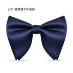 J517 navy blue vintage horn knot