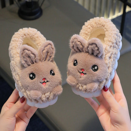 Winter Children's Cotton Slippers Girls' Princess Non-slip Warm Parent-child Large Small and Medium-sized Children's Baby Toddler Bag with Cotton Shoes Winter