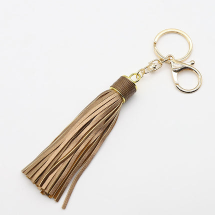 Wax line alloy gift leather tassel car key chain women's bag pendant key chain jewelry Amazon diy
