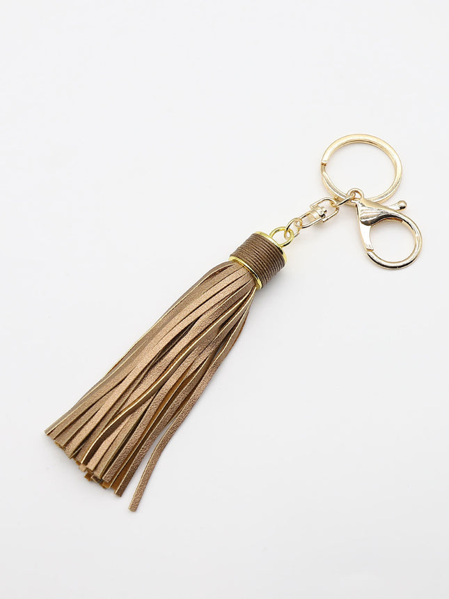Wax line alloy gift leather tassel car key chain women's bag pendant key chain jewelry Amazon diy